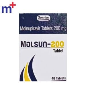 Molnupiravir 200 mg tablets for the oral treatment of mild-to-moderate COVID-19 in high-risk adult patients.