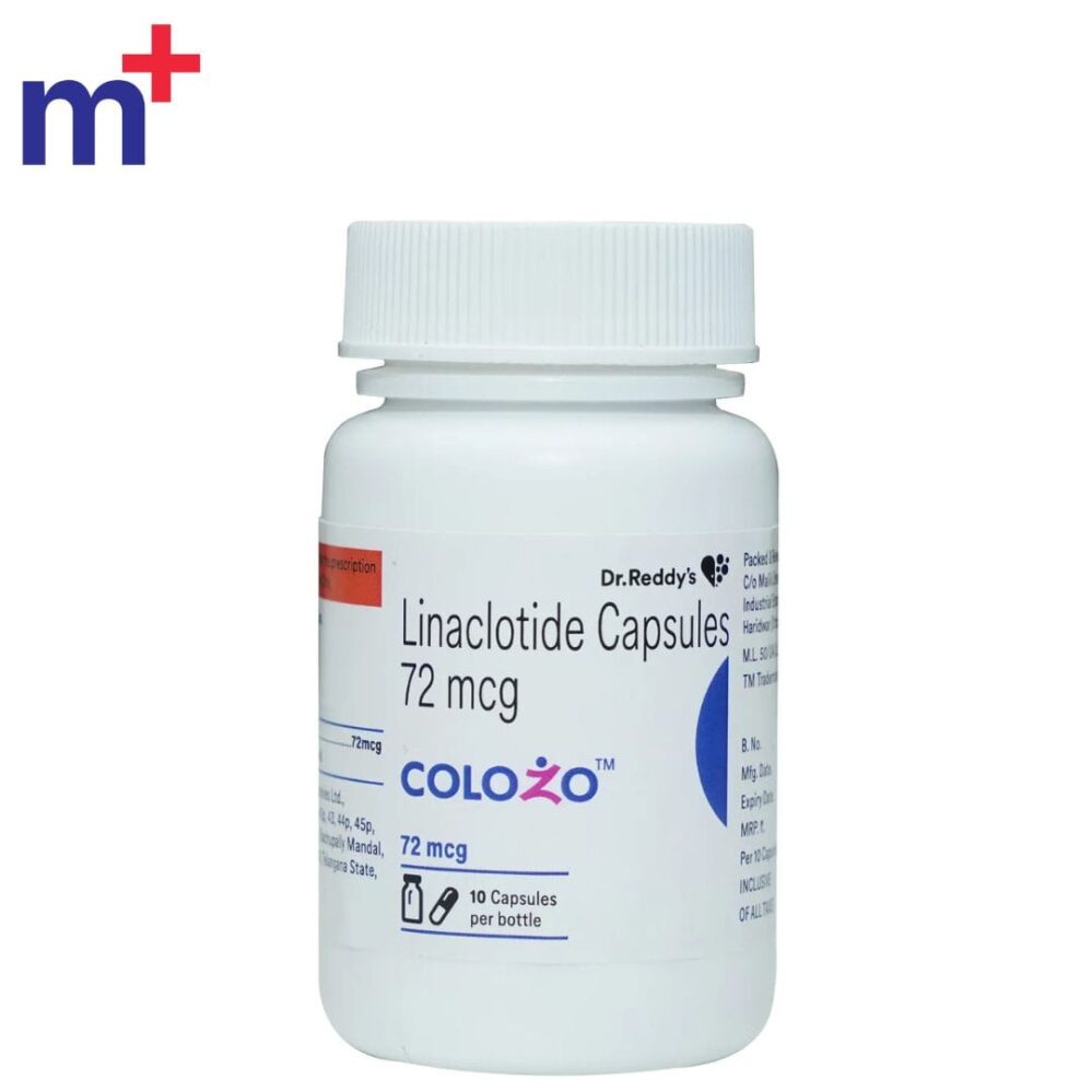 Linaclotide 72 mcg (Colozo) capsules by Dr. Reddy's, a USFDA-approved generic for Linzess used to treat Chronic Idiopathic Constipation