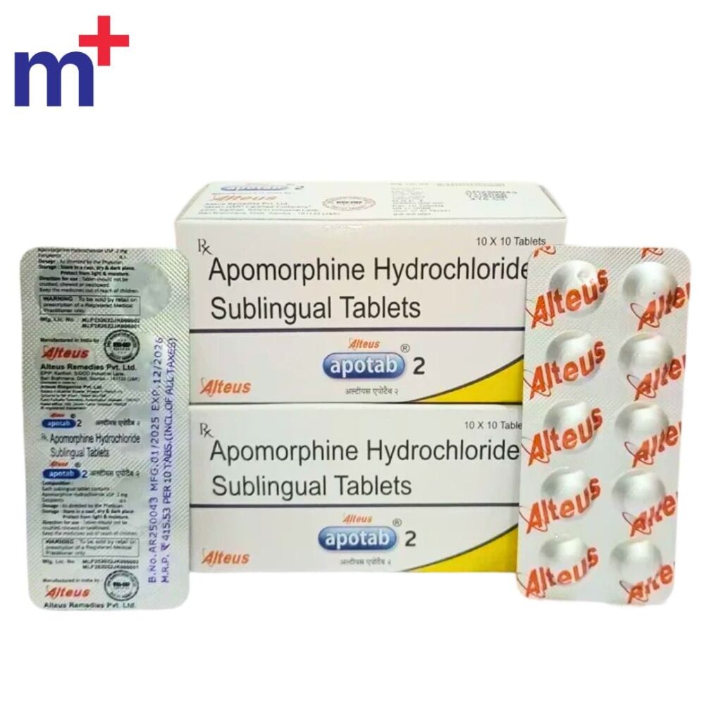Apomorphine 2 mg (Apotab) sublingual tablets for fast-acting treatment of erectile dysfunction through central dopamine stimulation
