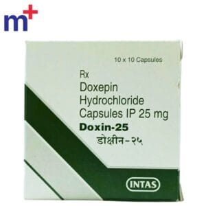 Doxepin 25 mg capsules for the treatment of depression, anxiety, and chronic skin allergies.