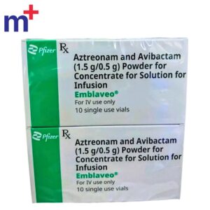 Emblaveo (Aztreonam and Avibactam) 2.67 g injection vial for the treatment of multidrug-resistant Gram-negative infections.