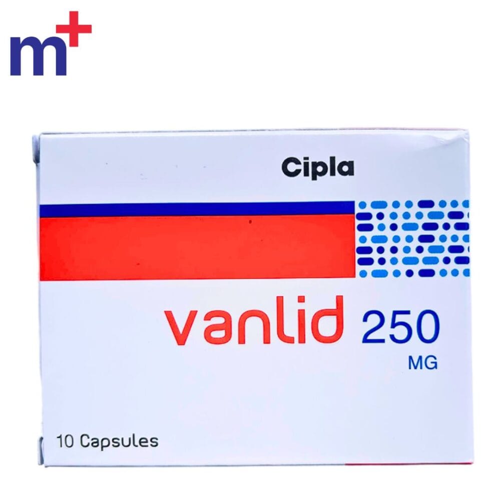 Vancomycin 250 mg capsules (Vanlid brand) by Cipla for the treatment of C. diff diarrhea and Staphylococcal enterocolitis