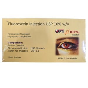 Fluorescein Sodium Injection 10% 100mg/mL 5mL Single-Use Vial for Ophthalmic Fluorescein Angiography