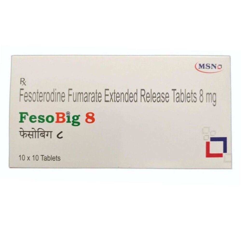 Fesoterodine-8mg-Extended-Release-Tablet-Box-and-Blister-Pack-–-FESOBIG-8-MSN-Generic-Toviaz-Bladder-Medication