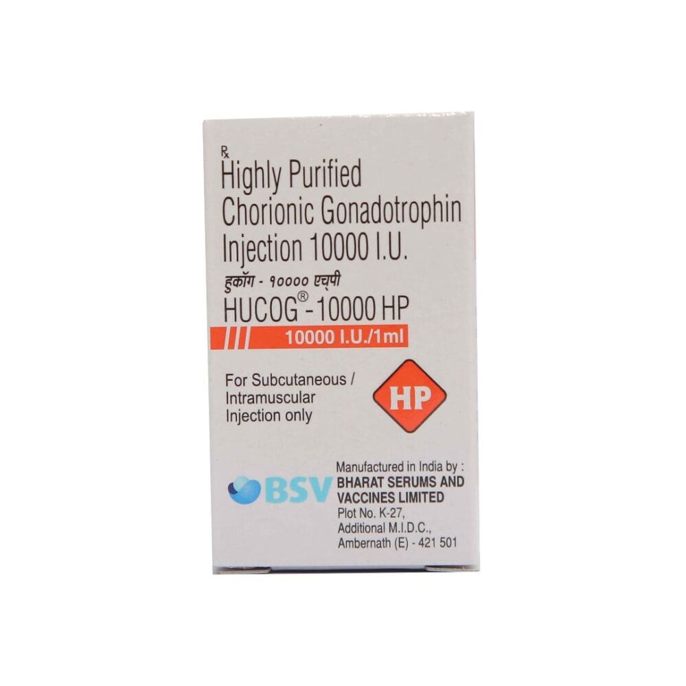 HCG 10000 IU Injection – Human Chorionic Gonadotropin IVF Trigger Shot for Ovulation Induction Female Infertility and Male Hypogonadism Testosterone Support