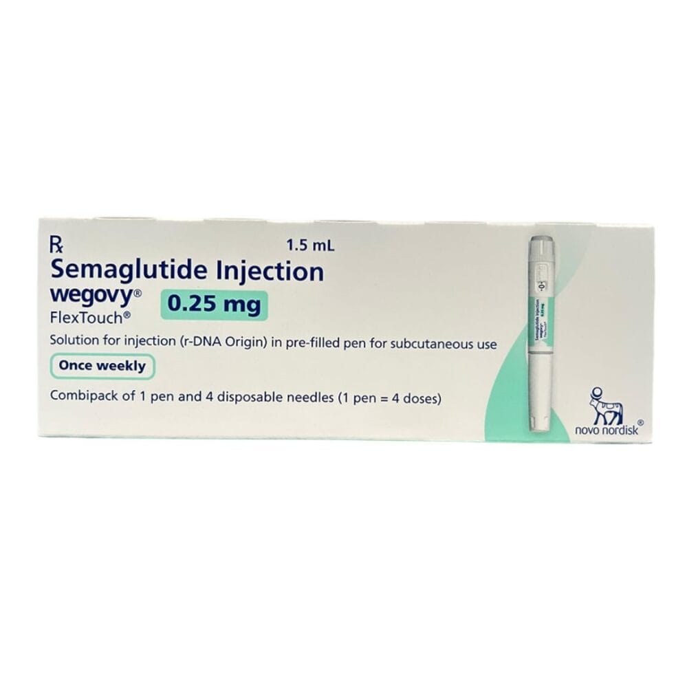 Wegovy 0.25mg Pre filled FlexTouch Injection Pen Box – Semaglutide Weight Loss Therapy